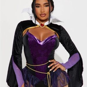 Purple and Black Costume with Gold Accents